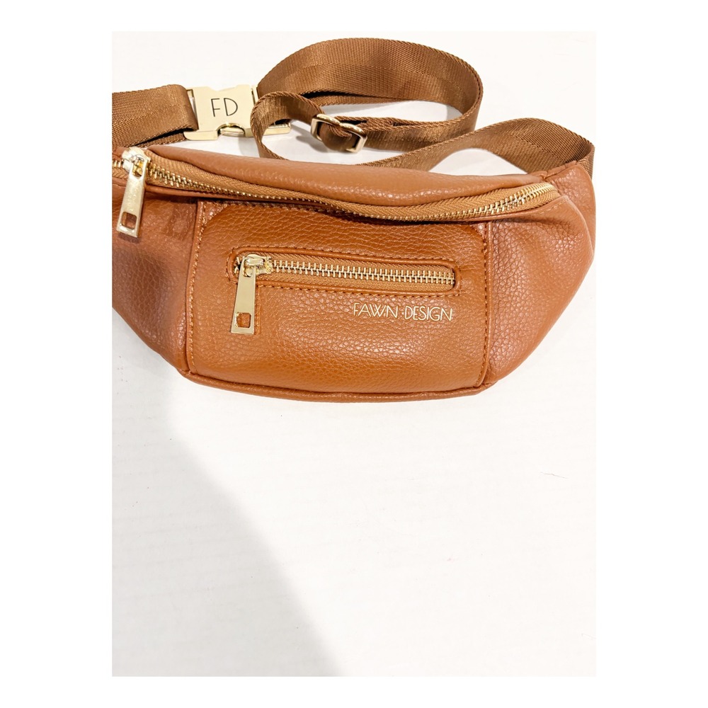 Fawn Design The Fawny Pack Brown Vegan Leather Waist Bag Belt Bag Sling - Picture 2 of 3